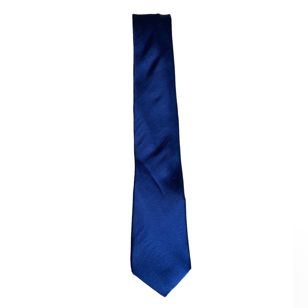 Pronto Uomo Men’s Solid Silk Tie in Marine Blue